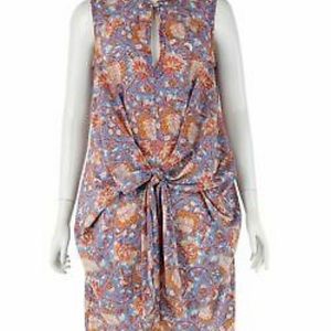 CARVEN  orange and blue tie front dress ❌sold on eBay❌